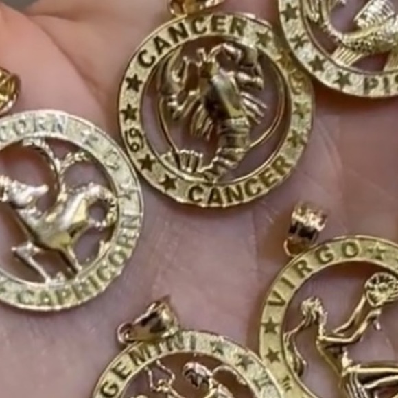 Birthmonth Horoscope Pendant Round 14k Solid Gold all months available - Picture 5 of 7